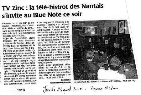 Presse Océan 24 avril 2008